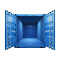 Cargo container with open view isolated on transparent background png