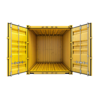 Cargo container with open view isolated on transparent background png