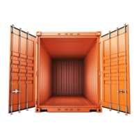Cargo container with open view isolated on transparent background png