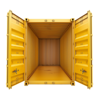Cargo container with open view isolated on transparent background png