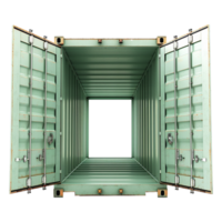 Cargo container with open view isolated on transparent background png