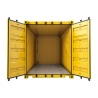 Cargo container with open view isolated on transparent background png