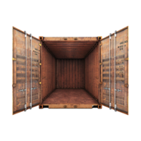 Cargo container with open view isolated on transparent background png