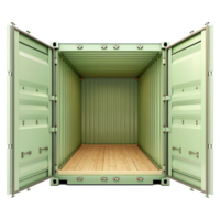 Cargo container with open view isolated on transparent background png