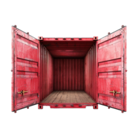 Cargo container with open view isolated on transparent background png