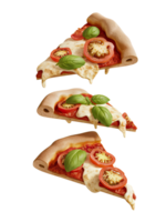 Three Slices of Pizza on a White Background png