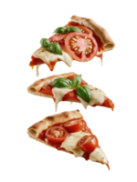 Three Slices of Pizza on a White Background png