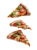 Three Slices of Pizza on a White Background png