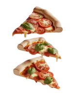 Three Slices of Pizza on a White Background png