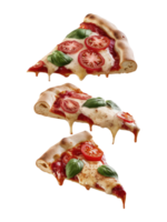 Three Slices of Pizza on a White Background png