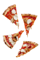 Three Slices of Pizza on a White Background png