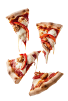 Three Slices of Pizza on a White Background png
