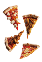 Three Slices of Pizza on a White Background png