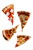 Three Slices of Pizza on a White Background png