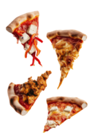 Three Slices of Pizza on a White Background png