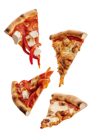 Three Slices of Pizza on a White Background png