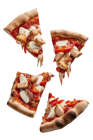 Three Slices of Pizza on a White Background png