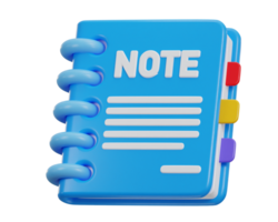 notebook icon 3d rendering illustration png