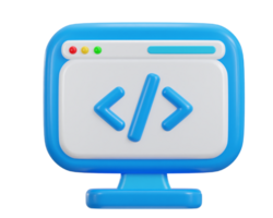 3d code icon symbols of programming illustration png