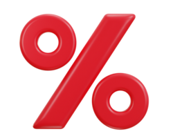percentage icon 3d rendering illustration png
