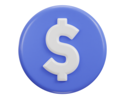 dollar icon with circle button 3d rendering icon illustration png