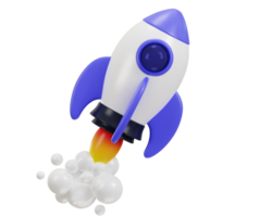 flying space rocket with spewing fire spaceship launch 3d rendering icon illustration png