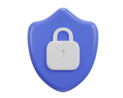 3d shield with padlock icon security data safety encryption protection privacy concept icon png