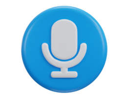 3d podcast microphone icon with button icon illustration png