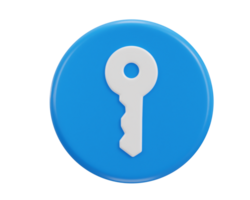 key icon with blue circle button icon illustration png