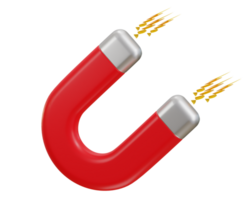 3d magnet icon with thunder bolt icon illustration png