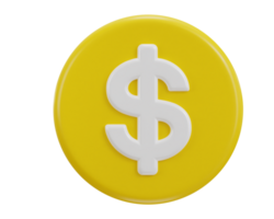 3d dollar icon on rounded button illustration png