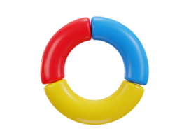 3d circle diagram pie chart on business financial report presentation statistics data report icon png