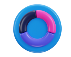 3d circle diagram pie chart on business financial report presentation statistics data report icon png