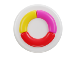 3d circle diagram pie chart on business financial report presentation statistics data report icon png