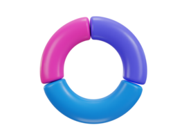 3d circle diagram pie chart on business financial report presentation statistics data report icon png