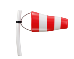 windsock icon on wind direction indicating icon 3d rendering illustration png