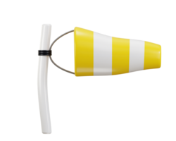 windsock icon on wind direction indicating icon 3d rendering illustration png