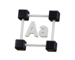 text tool icon 3d rendering illustration png