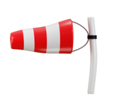 windsock icon on wind direction indicating icon 3d rendering illustration png