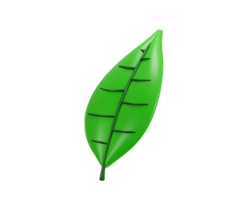Leaf of tree. Ecology, bio and natural environment concept icon 3d render png