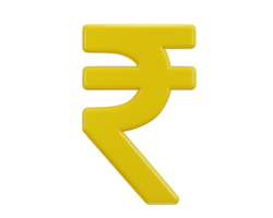 rupee coin icon 3d rendering illustration png
