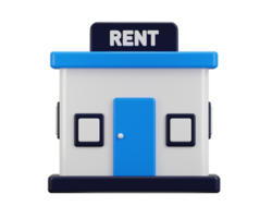 Home for rent icon 3d rendering illustration png