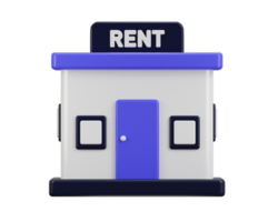 Home for rent icon 3d rendering illustration png