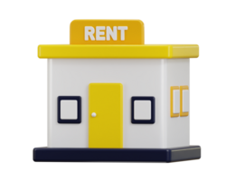 Home for rent icon 3d rendering illustration png