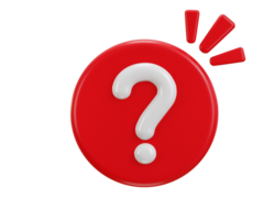 question mark icon on a asking a question icon 3d render png
