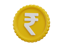 rupee coin icon 3d rendering illustration png