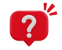 3d question mark icon sign on asking FAQ and QA answer solution information. Have a question mark icon illustration png