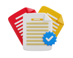 document application paper approved icon 3d render png