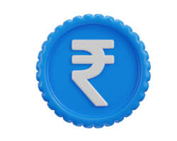 rupee coin icon 3d rendering illustration png