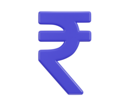 rupee coin icon 3d rendering illustration png